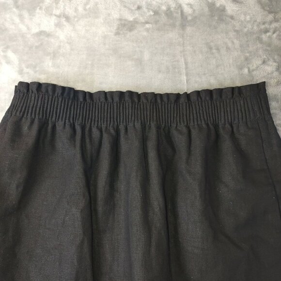 J Crew Womens Black‎ Scallop Hem Pull On Skirt Size 8 Linen Blend Classic summer - Picture 3 of 11